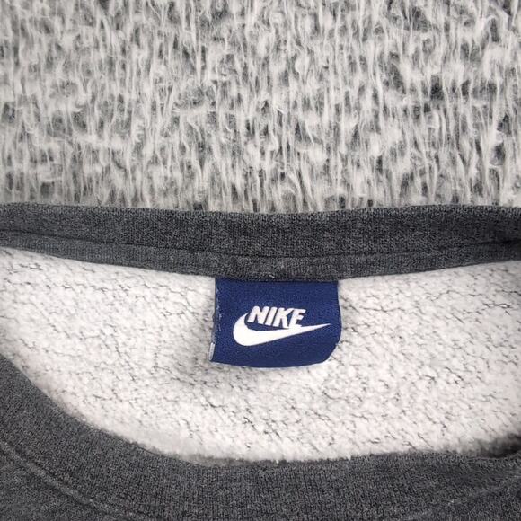 Nike Sweater Adult Large Gray Fleece Sweatshirt Graphic Athleisure Lounge Men - Picture 2 of 6